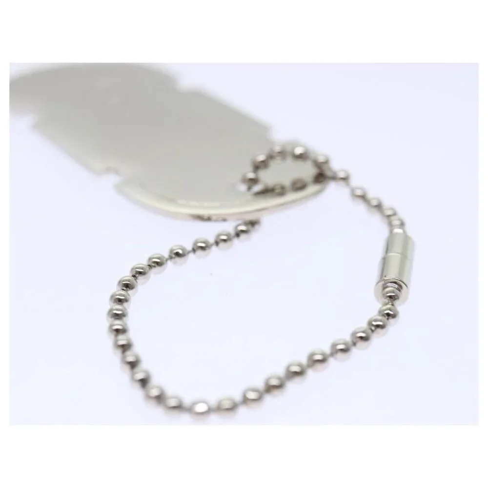 ❌SOLD❌Authentic GUCCI Silver Dog Tag Bag Charm/Key Chain/Necklace Charm - Picture 8 of 13